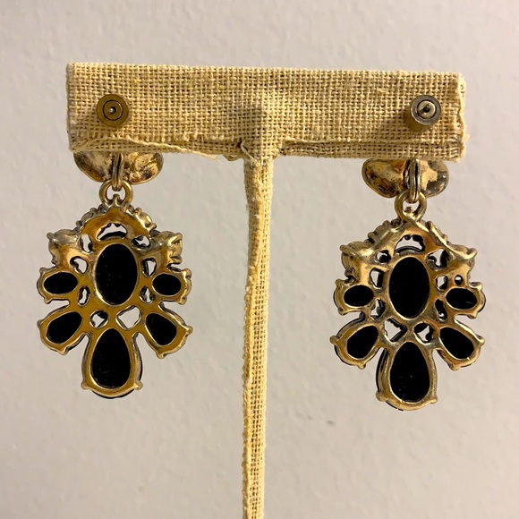 Chloe + Isabel Iridescent Crystal and Opal Drop Earrings w/ Brass Flower Design - Picture 6 of 8